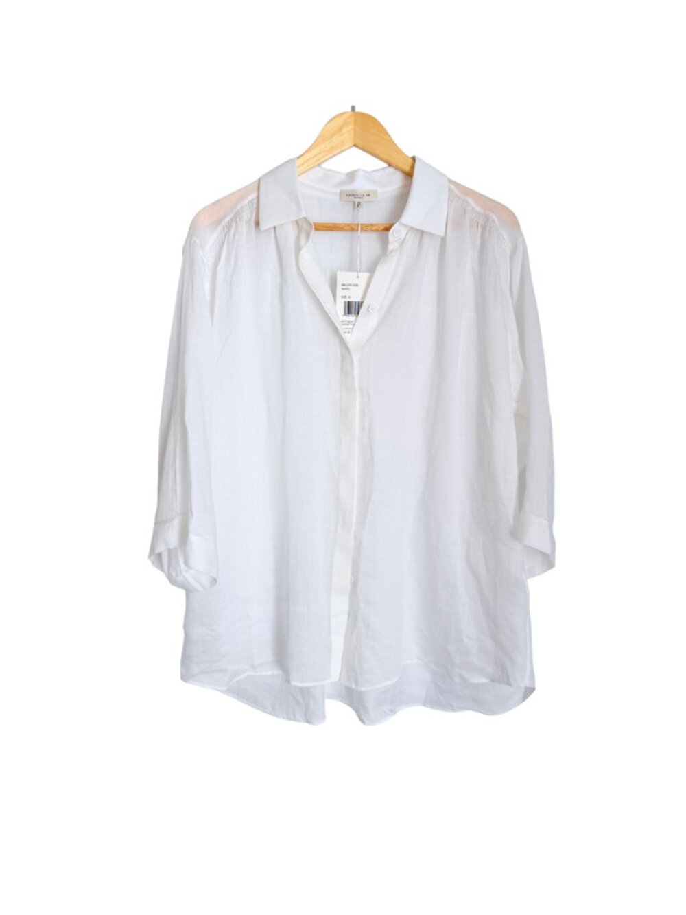 Lafayette 148 New York Nila White Ramie Lyocell Blouse